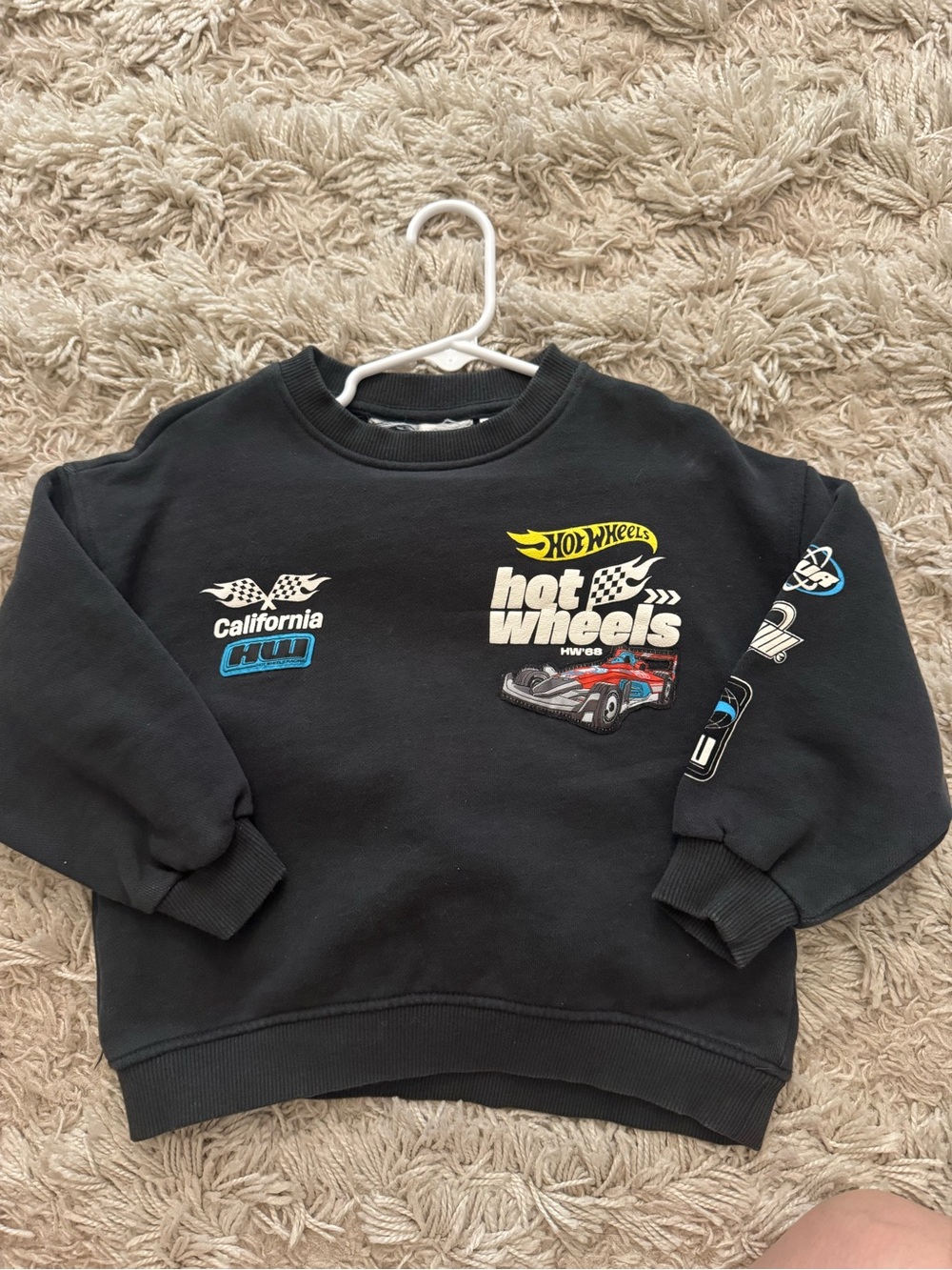 Zara Black Sweatshirt crew neck hot wheels Car Graphic